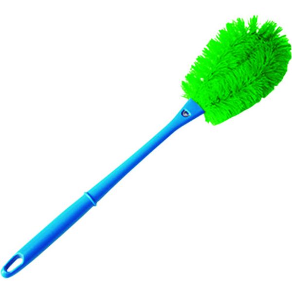 バーキュート柄付たわしMサイズハード緑 柄(青)BCTABH-MHG