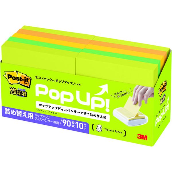 6541SSPOPAPS  ポスト・イット エコノパック 強粘着ポップアップノート詰め替え用