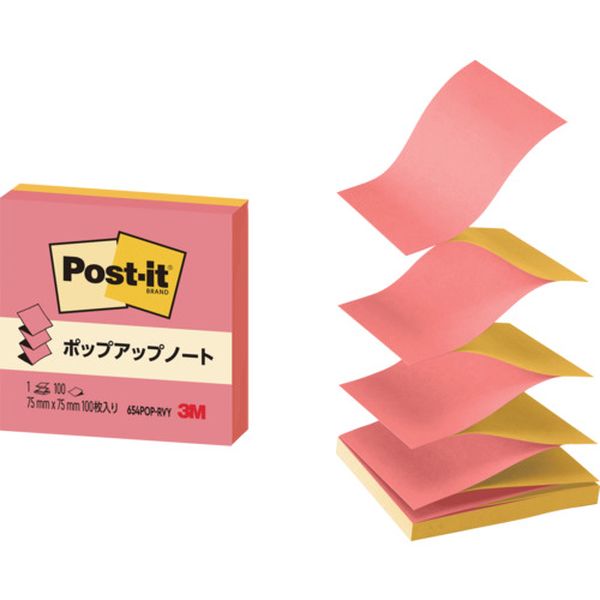 654POPRVY 829-1072  ポスト・イット ポップアップノート詰替用 3色混色