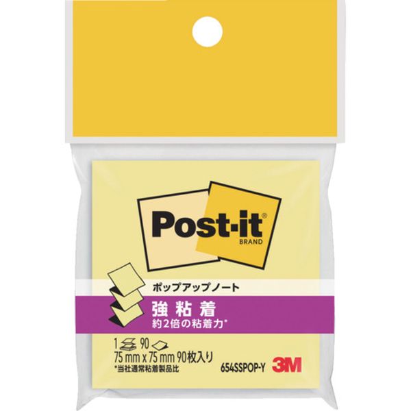 654SSPOPY 829-1084  ポスト・イット 強粘着ポップアップノート 詰替用 イエロー