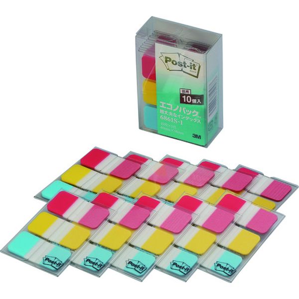 6861S1  ふせん ポスト・イット ジョーブ 超丈夫なインデックス 40×18mm 10枚×3色