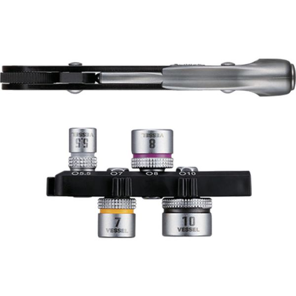 TD26 691-2074   ファインミニラチェット ストレート(ソケット4本付)