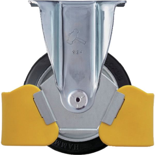 420SRPRB125WY3 フットガード付 固定式ゴム車輪(スチールホイール・ローラーベアリング)125mm