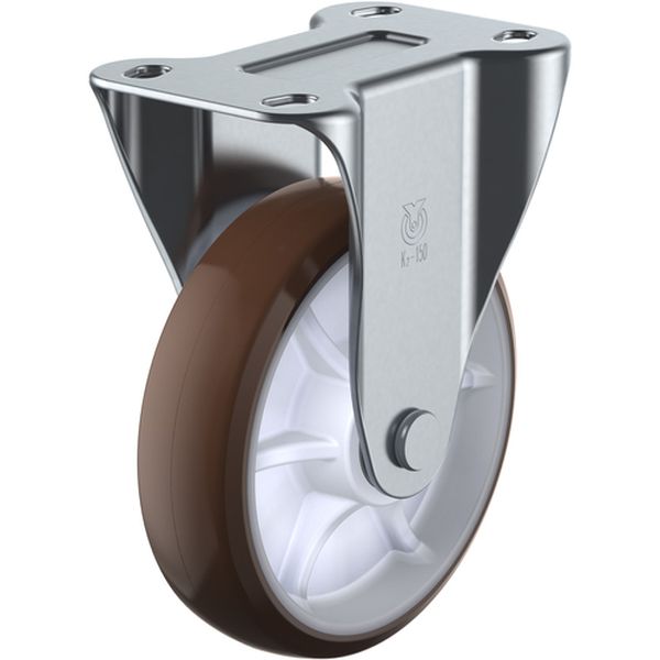 プレート式 固定 ステンレスキャスター ウレタン 車輪径150mm SUS-K2型 取付寸法112×53(100×56)