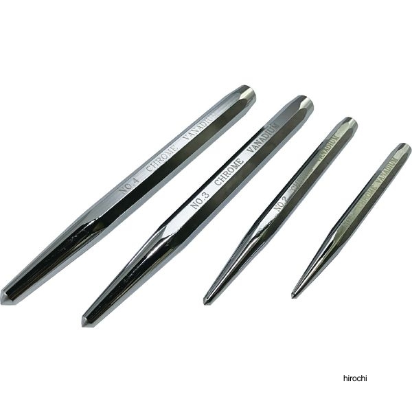 SIGNET 4本組 センターポンチセット八角胴タイプ ミラーメッキ