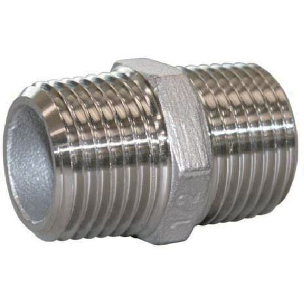 SUSN 812-8100  ステンレス 六角ニップル 1/8