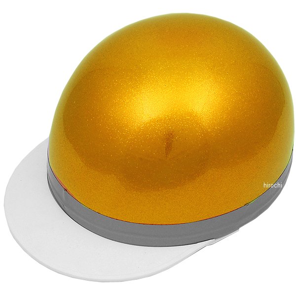 ハーフヘルメット コルク半 三つボタン ゴールドラメ フリーサイズ(57-60cm未満)