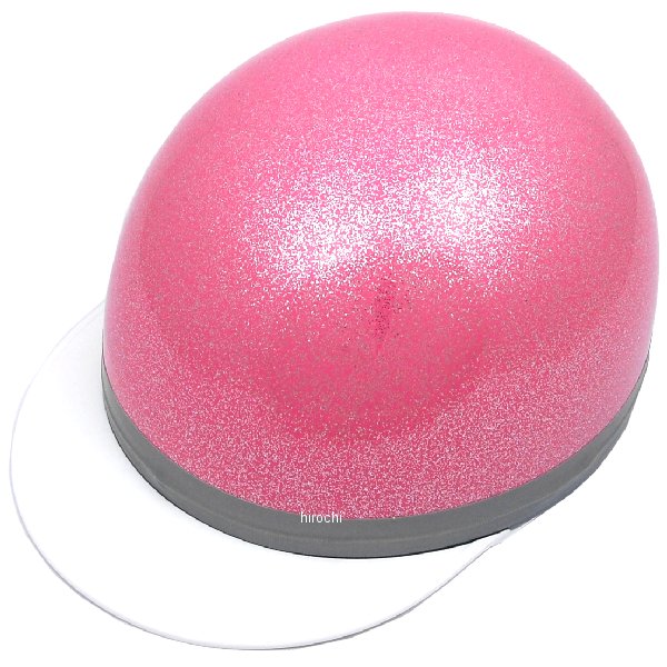 ハーフヘルメット コルク半 三つボタン ピンクラメ フリーサイズ(57-60cm未満)