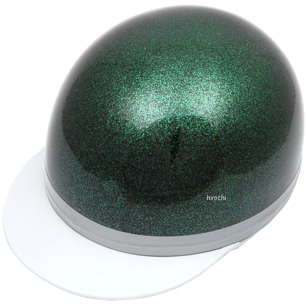 ハーフヘルメット コルク半 三つボタン ブラックグリーンラメ フリーサイズ(57-60cm未満)