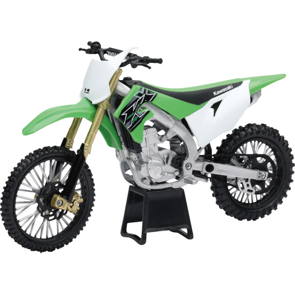 ミニ カワサキ KX 450F ダートバイク 1:12 スケール 緑/黒/白
