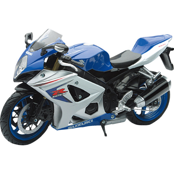 ミニ スズキ GSX-R1000 スポーツ バイク 1:12 スケール 青/シルバー