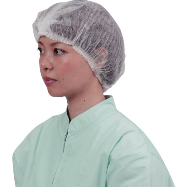 853-7743  不織布使いきりヘアキャップ ホワイト 100枚入り