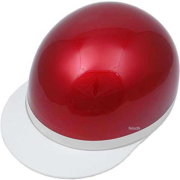 ハーフヘルメット 白ツバ キャンディレッド フリーサイズ(57-59cm)