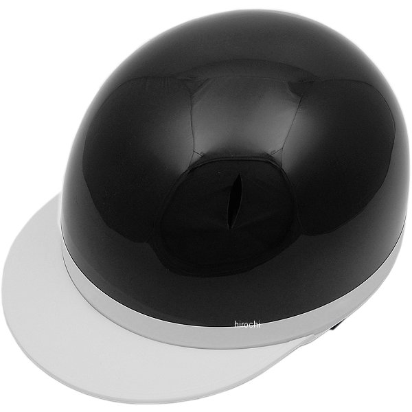 ハーフヘルメット 白ツバ 黒 XLサイズ(61-62cm)