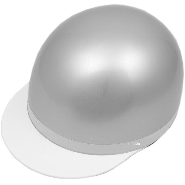 ハーフヘルメット 白ツバ シルバー XLサイズ(61-62cm)