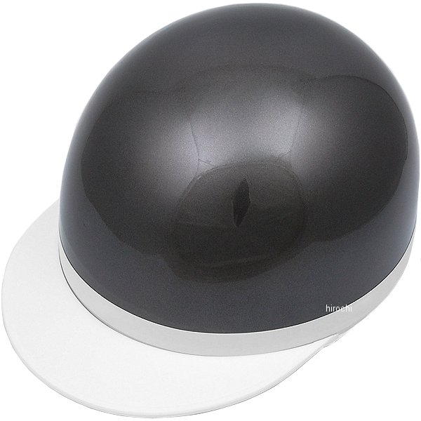 ハーフヘルメット 白ツバ ガンメタ XLサイズ(61-62cm)