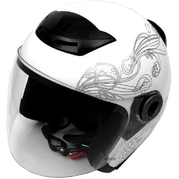 ジェットヘルメット グラフィック 白 Mサイズ(57-58cm未満)