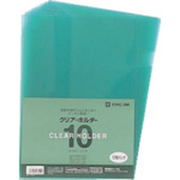 129-7473  A4クリアーホルダー 緑 (10枚入)