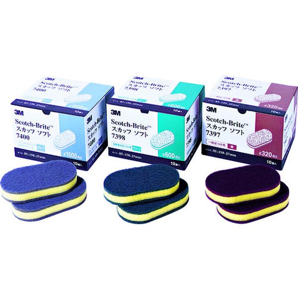 335-3095  スコッチ・ブライト スカッフソフト 茶 ＃320相当 10枚入り