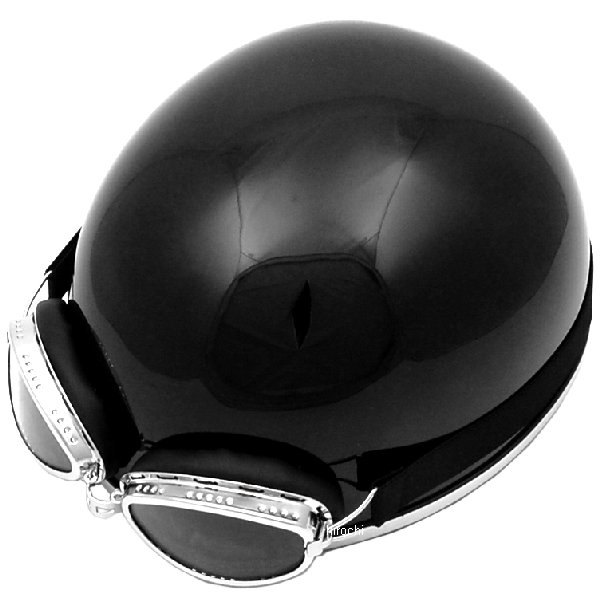 ハーフヘルメット ビンテージ 黒 フリーサイズ(57-60cm未満)