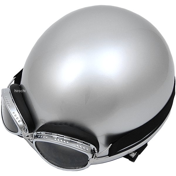 ハーフヘルメット ビンテージ シルバー フリーサイズ(57-60cm未満)