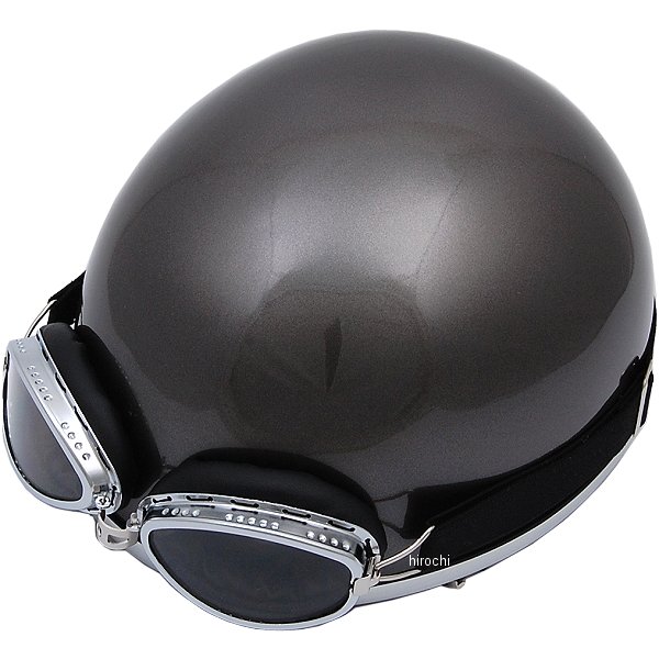 ハーフヘルメット ビンテージ ガンメタ フリーサイズ(57-60cm未満)