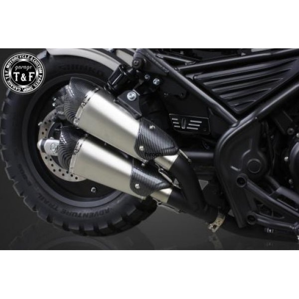 スリップオン コンバットマフラー(シルバー)ツインKIT レブル250