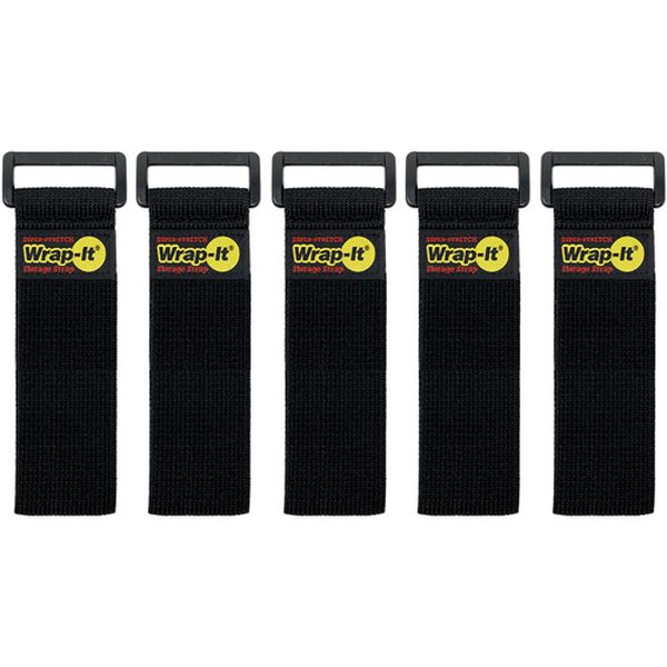 70509B 708-6506  配線コード用伸縮性収納ストラップ 9インチ 黒