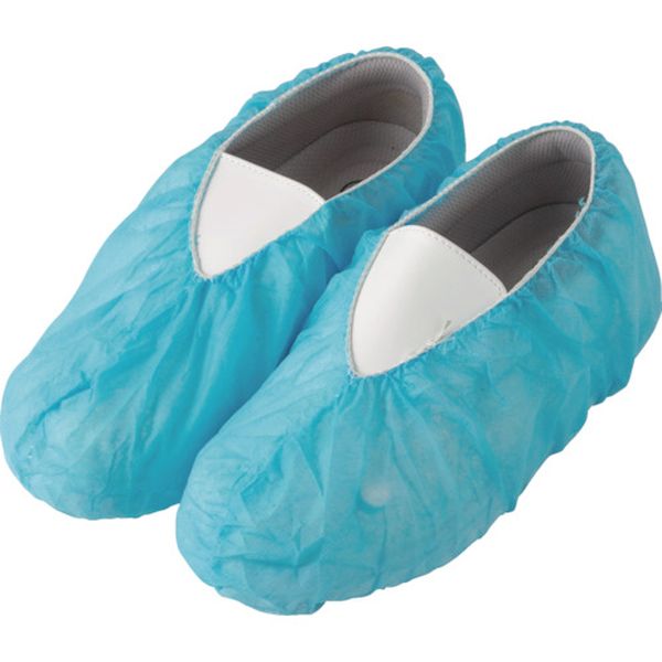 853-7745  不織布使いきりシューズカバー ブルー 100枚入り