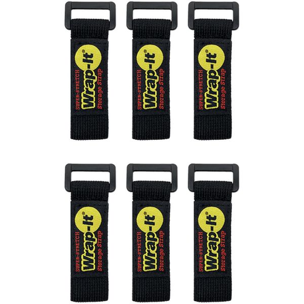 70606B 708-6514  配線コード用伸縮性収納ストラップ 6インチ 黒