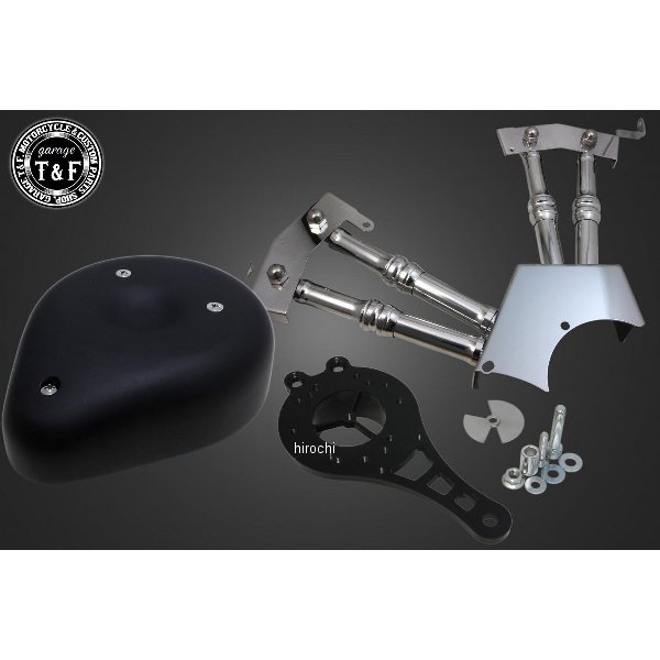 ティアドロップ (ブラック) &プッシュロッドカバー (メッキ) SET ドラッグスター250