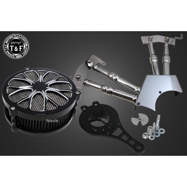 ラグジュアリーフラワー (コントラスト) &プッシュロッドカバー (メッキ) SET ドラッグスター250