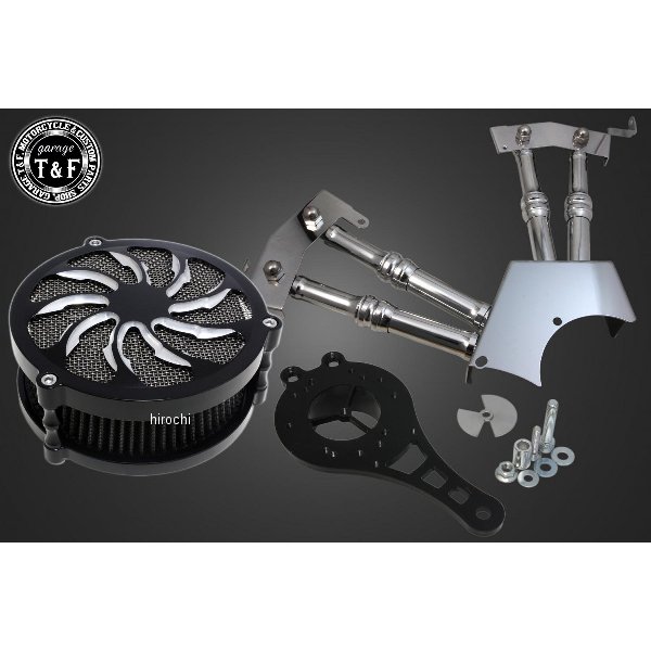 ラグジュアリータイフーン (コントラスト) &プッシュロッドカバー (メッキ) SET ドラッグスター250