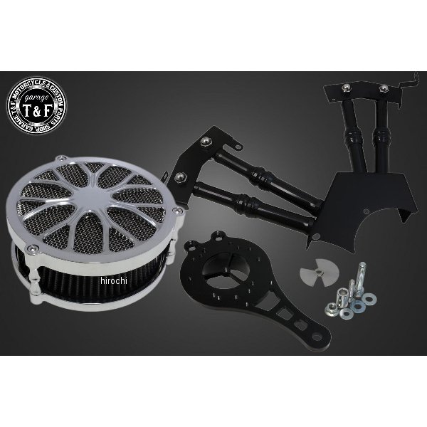 ラグジュアリーフラワー (メッキ) &プッシュロッドカバー (ブラック) SET ドラッグスター250