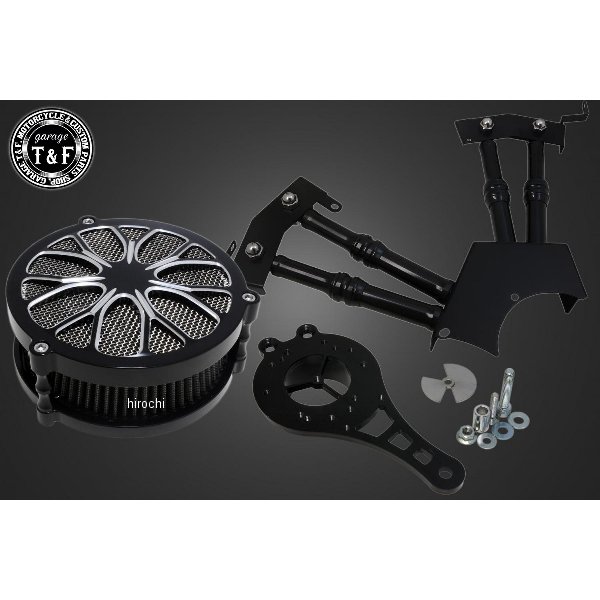 ラグジュアリーフラワー (コントラスト) &プッシュロッドカバー (ブラック) SET ドラッグスター250