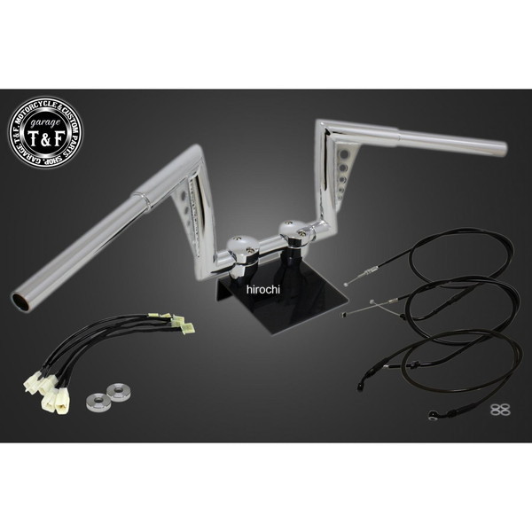 17年-19年 レブル250 ABS非搭載 極太バットマンハンドル 8インチ(メッキ)&ワイヤーセット