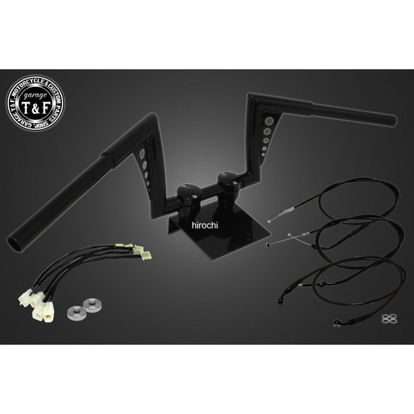 17年-19年 レブル250 ABS非搭載 極太バットマンハンドル 8インチ(ブラック)&ワイヤーセット