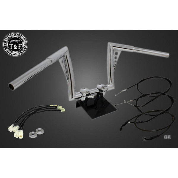 17年-19年 レブル250 ABS非搭載 極太バットマンハンドル 10インチ(メッキ)&ワイヤーセット