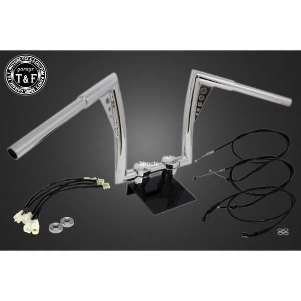 17年-19年 レブル250 ABS非搭載 極太バットマンハンドル 12インチ(メッキ)&ワイヤーセット