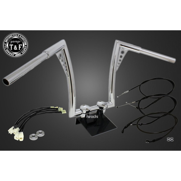 17年-19年 レブル250 ABS非搭載 極太バットマンハンドル 14インチ(メッキ)&ワイヤーセット