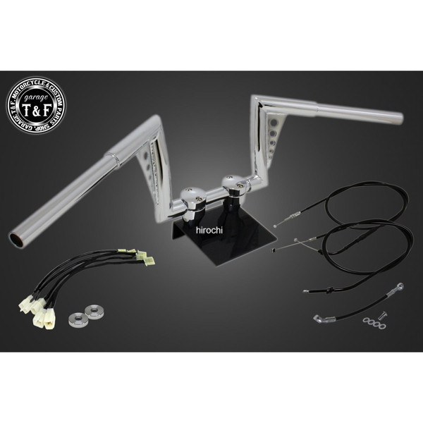 17年-19年 レブル250 ABS搭載 極太バットマンハンドル 8インチ(メッキ)&ワイヤーセット