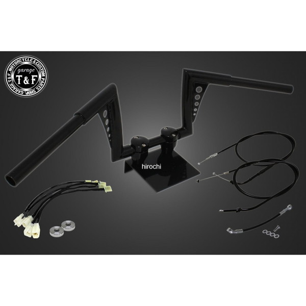 17年-19年 レブル250 ABS搭載 極太バットマンハンドル 8インチ(ブラック)&ワイヤーセット