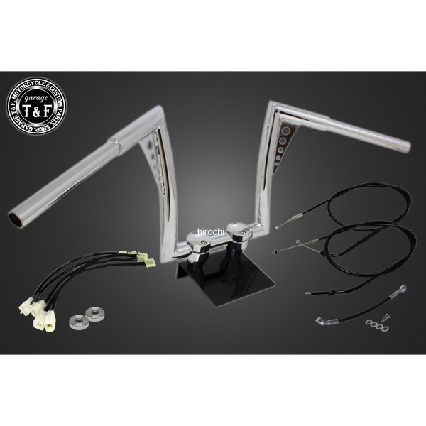 17年-19年 レブル250 ABS搭載 極太バットマンハンドル 12インチ(メッキ)&ワイヤーセット