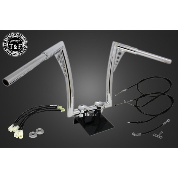 17年-19年 レブル250 ABS搭載 極太バットマンハンドル 14インチ(メッキ)&ワイヤーセット