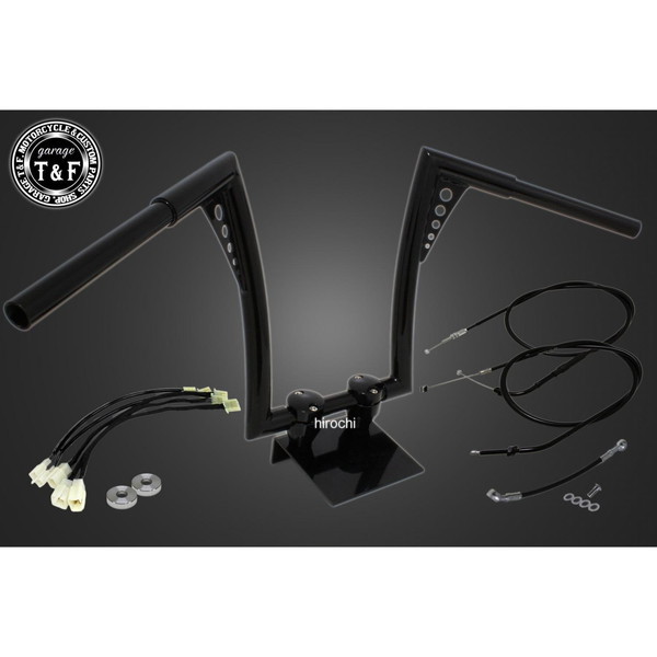 17年-19年 レブル250 ABS搭載 極太バットマンハンドル 14インチ(ブラック)&ワイヤーセット