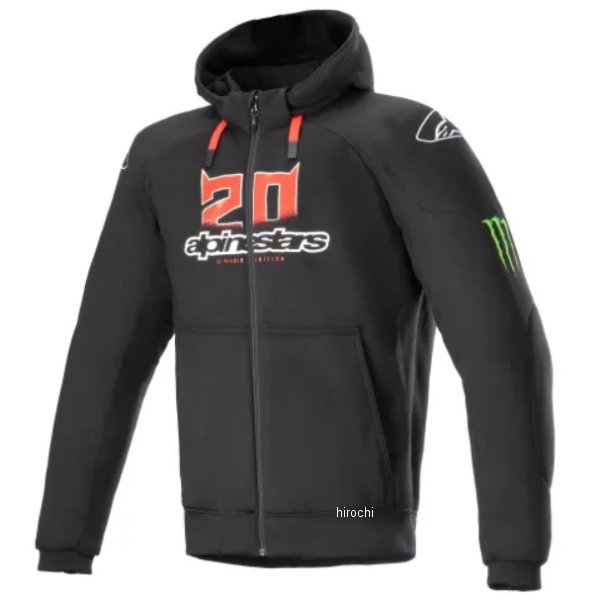 春夏モデル FQ20 クロームイグニッションモンスターフーディー 黒/白/ブライトレッド XLサイズ
