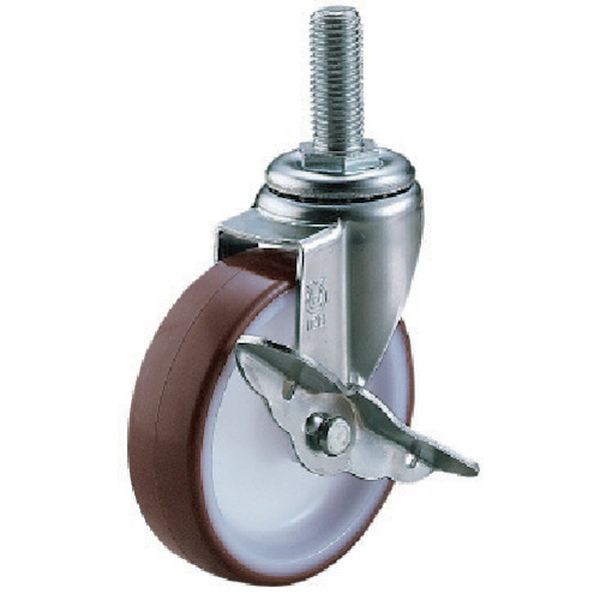 ET100URSUNF1225  ねじ込みキャスターS付自在車 100径ウレタン車輪