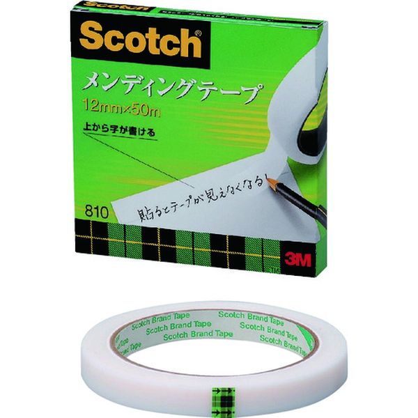 810312 001-8619  メンディングテープ 12mmX50m 巻芯径76mm