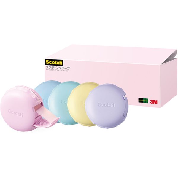 810MCRAP スコッチ メンディングテープ マカロン型テープディスペンサー付き アソートパック 810 MCR-YL