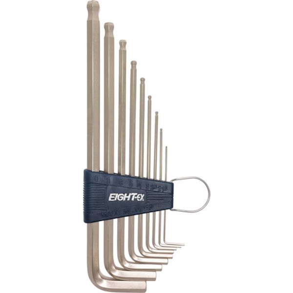 TLS9  六角棒スパナテーパーヘッドエキストラロング 9本セット 1.5～10mm